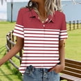 thumbnail image 6 of Button Down Shirt for Women Classic Sailor Stripe Pattern Collared Neck Short Sleeve Professional Business Casual Slim Fit Office Workwear Blouse, 6 of 6