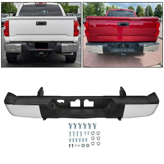 Toyota Tundra Full Coverage Chrome-Coated Rear Bumper Assembly - OEM-Qualified 10.5mm High-Strength Steel (2014-2021 Models)