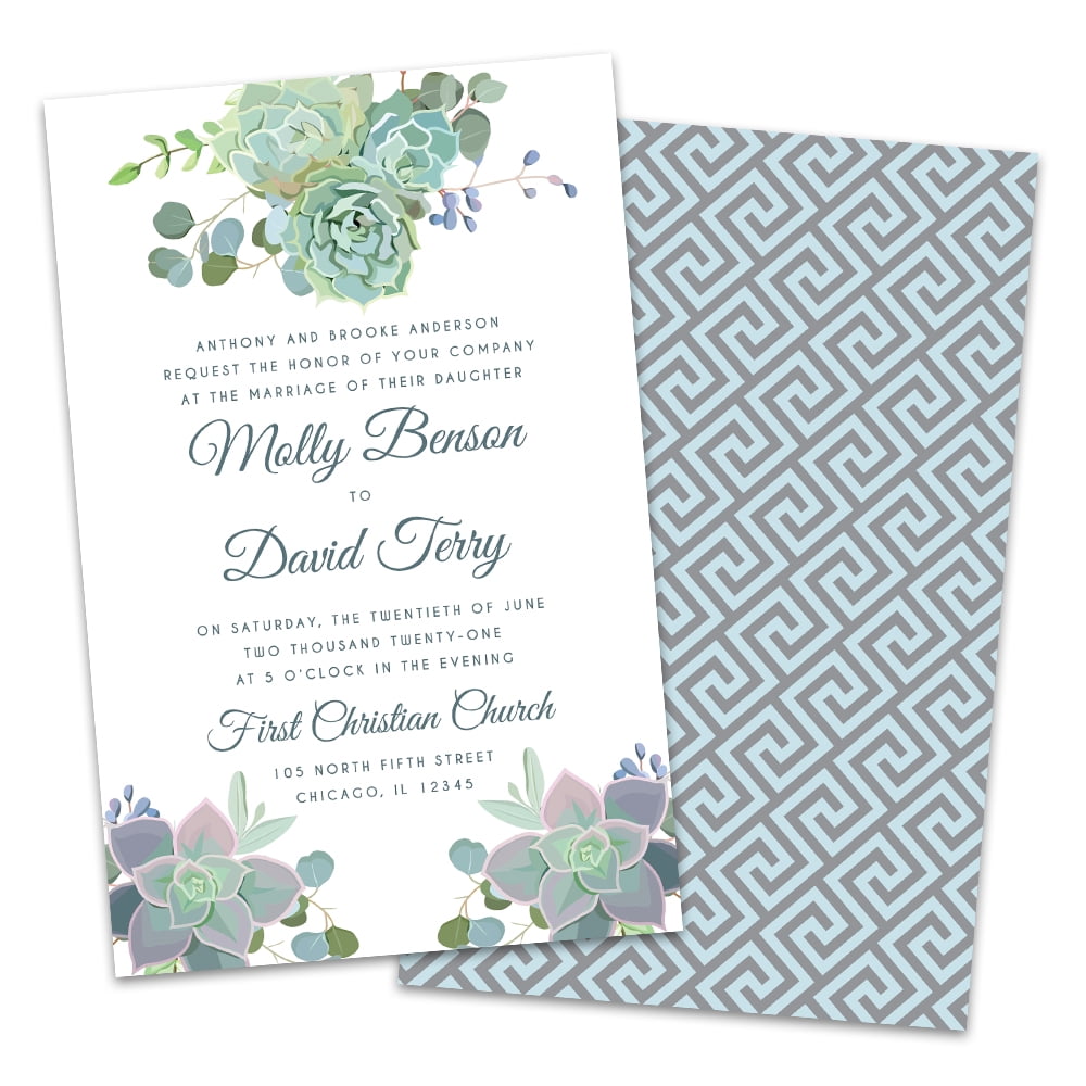 Personalized Succulents Wedding Invitation