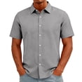 thumbnail image 2 of Men's Stretch Wrinkle-Free Soft Slim Fit Dress Shirts Short Sleeve Formal Wedding Business Casual Button Down Shirt,3XL, 2 of 6