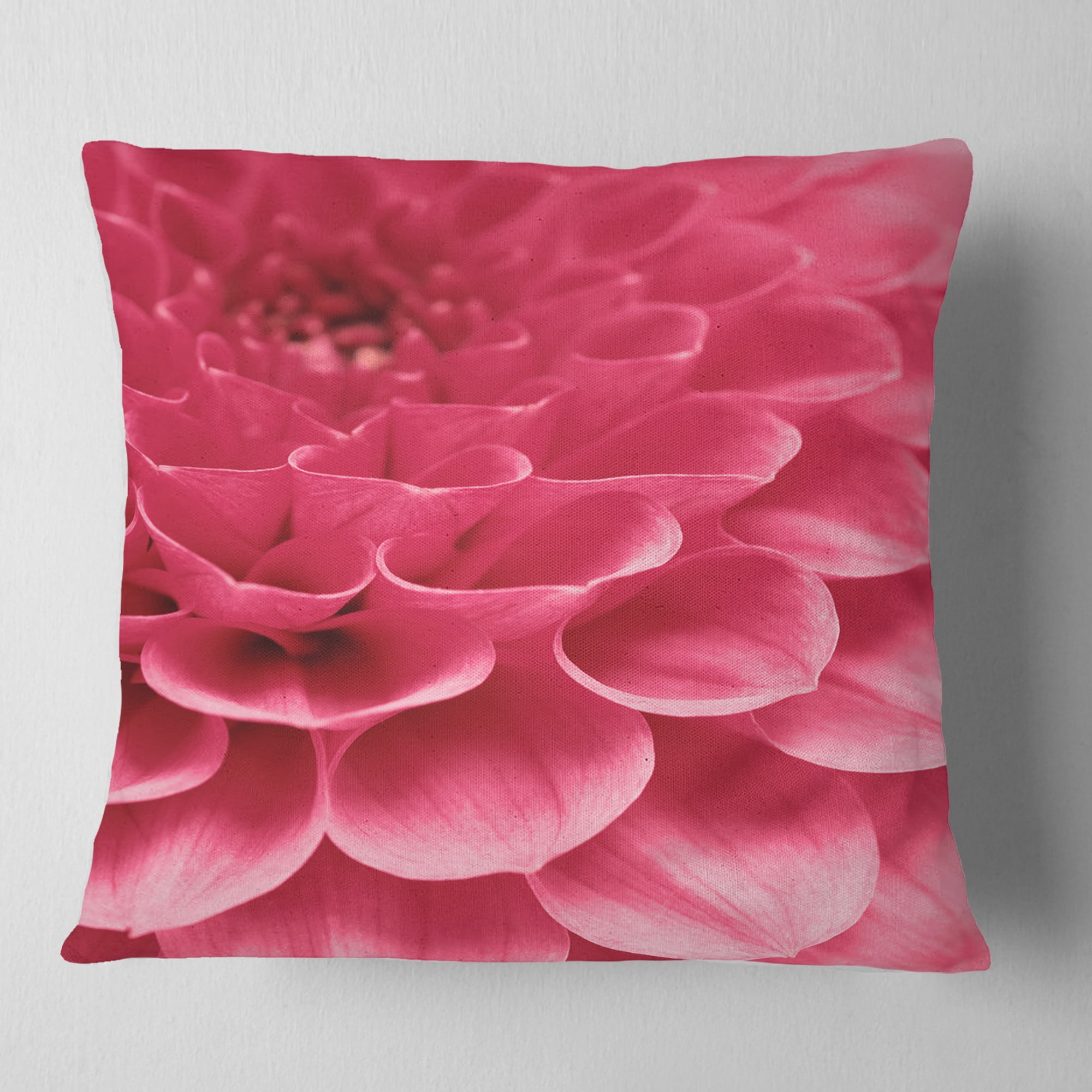 Designart 18" x 18" Pink Polyester Throw Pillow