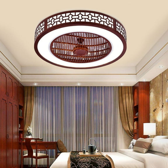 Miumaeov 22" LED Ceiling Fan Light Chandelier Fan Lamp &Remote Control Semi Flush Mount