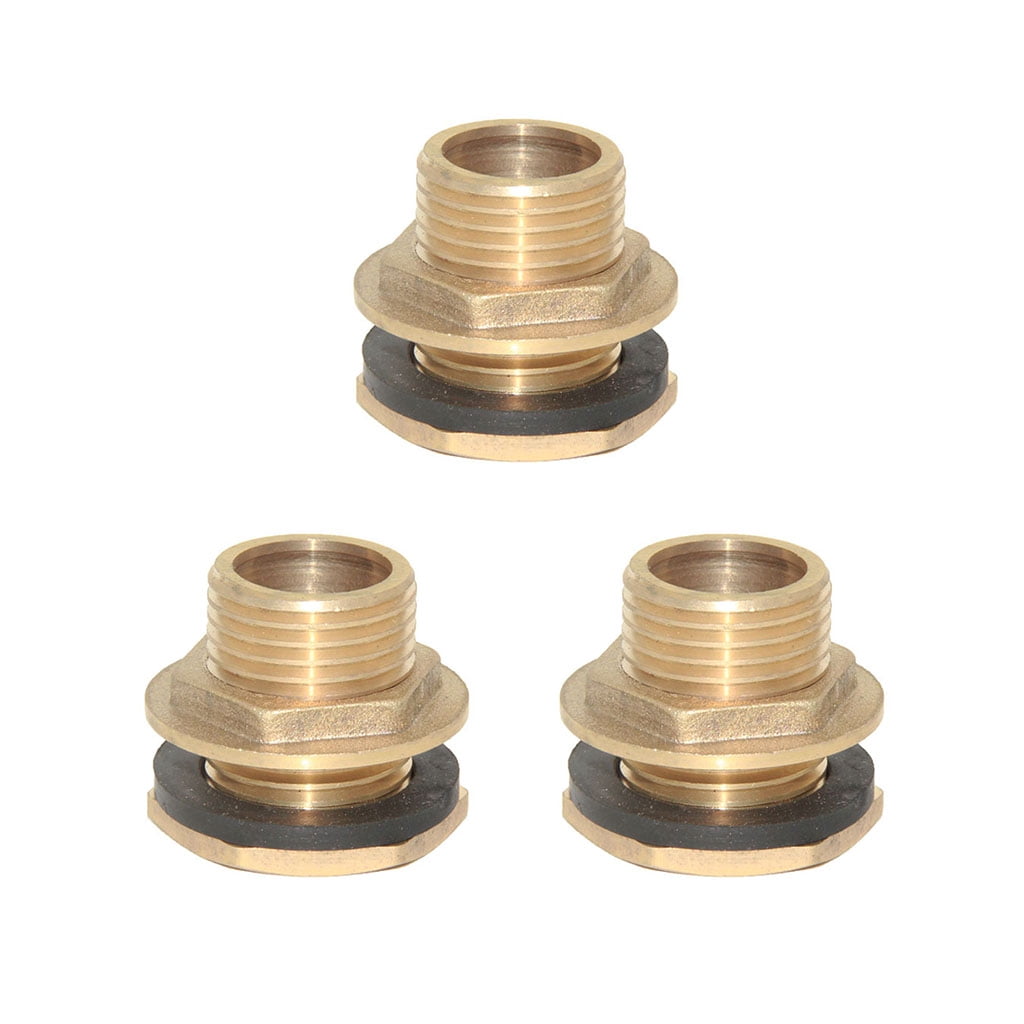 Pack Of 3 Pieces 1'' Brass Cistern Water Tank Hose Pipe Connector
