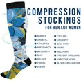 thumbnail image 4 of Coolnut Blue Flowers Compression Socks Women Men Knee High Stockings 1Pair for Sports, Running, Travel39 Gift, 4 of 7