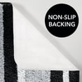 thumbnail image 5 of mDesign Striped Microfiber Bathroom Spa Mat Rugs/Runner, Set of 3 - Black/Gray, 5 of 9