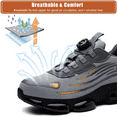 thumbnail image 4 of Safety Shoes Steel Toe Cap Shoes for Men Women Rotating Automatic Buckle Shoes Laces Safety Shoes Mens Work Boots Composite Toe Lightweight Fashion Breathable Comfortable, 4 of 7