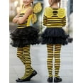 thumbnail image 2 of ToBeInStyle Girl's Striped Opaque Tights - Black/Yellow - 7-8 Years, 2 of 7