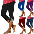 thumbnail image 2 of QATAINLAV Workout Leggings for Women Tummy Control Yoga Capri Leggings Summer Lace Patchwork Bottom Pants 2024 Solid Color High Waisted Cropped Legging Deals for Today Red M, 2 of 6