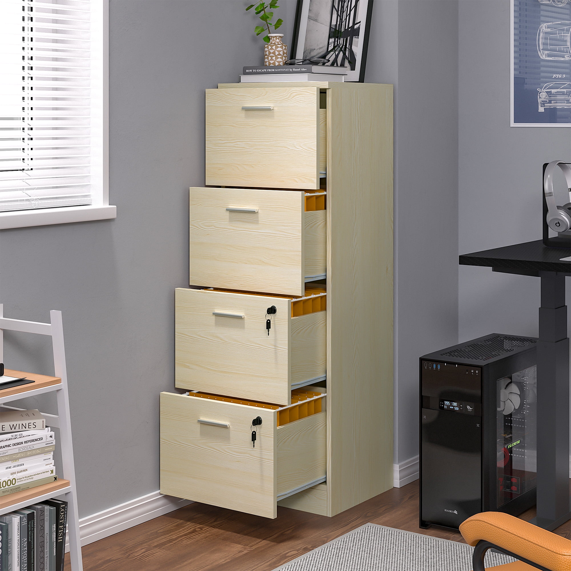 The Twillery Nido 16W 4Drawers Wood Storage File 46 OFF