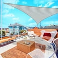 thumbnail image 2 of Yescom 28Ft Triangle Sun Shade Sail Canopy 97% UV Block Commercial Carpark Pool Camping Playground Outdoor Gray+White, 2 of 11