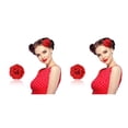 thumbnail image 4 of Minnieouse Women Hair Ornament Artificial Flower Hairpin Teenagers DIY Holiday Straw Bridal Headdress Girl Party Travel Accessories 2piezas, 4 of 6