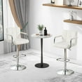 thumbnail image 3 of Furnimart 30" Artificial Sherpa Upholstered Bar Stool, Adjustable Counter Stools Bar Chairs Modern Design Swivel Barstools Hydraulic Stools for Kitchen and Dining Room Set of 2 (FauxFur-White), 3 of 9