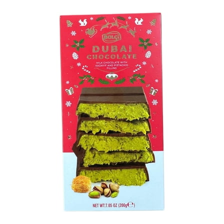 Bolci Dubai Milk Chocolate with Kadayif and Pistachio Filling - Holiday Edition