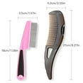 thumbnail image 7 of Dandruff Comb, Stainless Steel Fine Tooth Lice/Flea/Psoriasis Comb, Scalp Oil Buildup Removal Wide Hollow Tooth Button Hairbrush for Scalp Massage Care for Man Women and Kids, 7 of 7