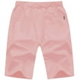 thumbnail image 2 of Tyhengta Mens Shorts Casual Sports Drawstring Zipper Pockets Elastic Waist Pink 38, 2 of 8