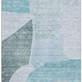 thumbnail image 4 of HomeRoots 655289 3 x 5 ft. Teal & Ivory Abstract Transitional Washable Machine Made Rectangle Area Rug with UV Protection, 4 of 9