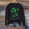 thumbnail image 4 of AherBiu Chandails de la Saint-Patrick pour Femmes Col Rond Manches Longues Imprimé Trèfle Décontracté Ample, 4 of 6