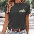 thumbnail image 4 of WEIWEN Dressy Women Tops Crewneck Autism Awareness Teacher Blouses for Women Short Sleeve Shirts Casual Summer Tops (Black, XXL), 4 of 5