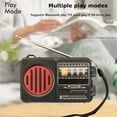 thumbnail image 2 of Radio Portátil de Emergencia Solar con Receptor de Radio FM, AM y SW, Altavoz Bluetooth con Linterna, Lector de Tarjetas TF y Reproductor de Música MP3., 2 of 5