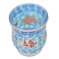 thumbnail image 4 of Portavelas de mosaico de estilo europeo, candelabro de cristal azul hecho a mano para restaurante y Bar, 4 of 5