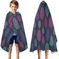 thumbnail image 3 of Multicolor Feather Pattern Hooded Bath Towel，50"x30" for Ages 3 To 12 Kids, Quick Dry Lightweight Soft Microfiber Hood Beach Towel Cover Up for Kids, 3 of 7