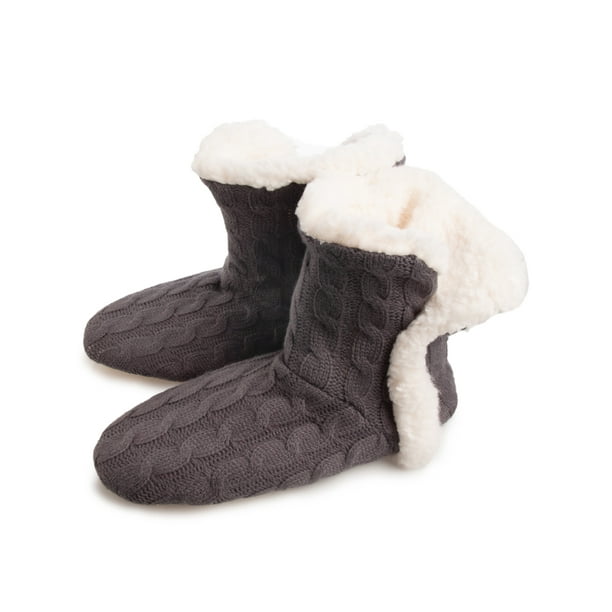 Yelete Yelete Womens Cable Knit Slippers House Booties Socks Soft