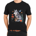 thumbnail image 3 of Cute Wolf With Flowers T-Shirt for Men Women, 3 of 4