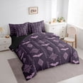 thumbnail image 3 of Feelyou Damask Flower Comforter Set 7pcs, Retro Aztec Bat Animal Queen Bedding Sets, 3 of 8