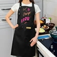 thumbnail image 2 of 2 Pack Adjustable Bib Apron for Cooking & Crafting - Stylish Black with ' Be Change You ' Colorful Text & 2 Pockets - Unisex Design, 2 of 5