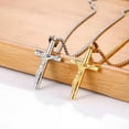 thumbnail image 5 of QQTDFG Crucifix Cross Necklace for Men Women Stainless Steel Lords Prayer Pendant Chain-Gold, 5 of 9
