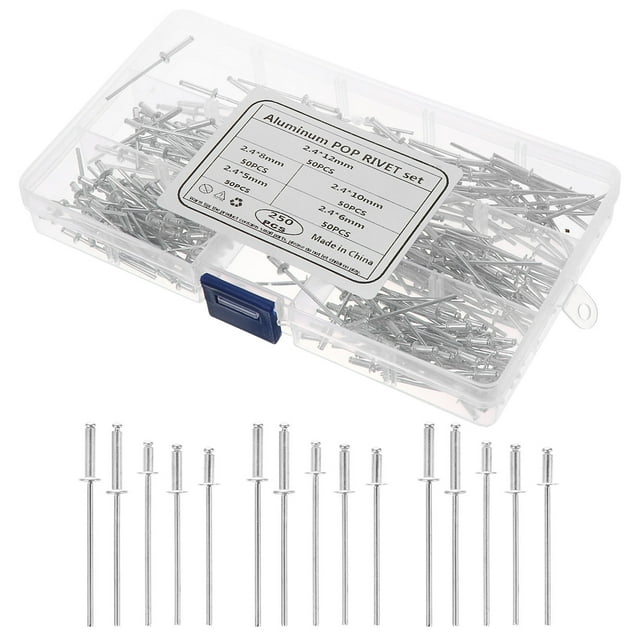Mobutofu 250 Pcs Rivets DIY Matériau en Aluminium Non Abrasif pour Pièces de Meubles 17.2X10CM