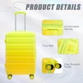thumbnail image 6 of Paproos 3 Piece Luggage Set, Hardshell Carry on Luggage with Spinner Wheel, TSA Lock, Expandable Hardside Suitcase with Gradient Color, 20in 24in 28in Suitcase Set for Travel, Green+Yellow, 6 of 12