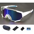 thumbnail image 1 of Gafas deportivas Yashi YL722 para andar en bicicleta al aire libre blancas y azules, 1 of 1