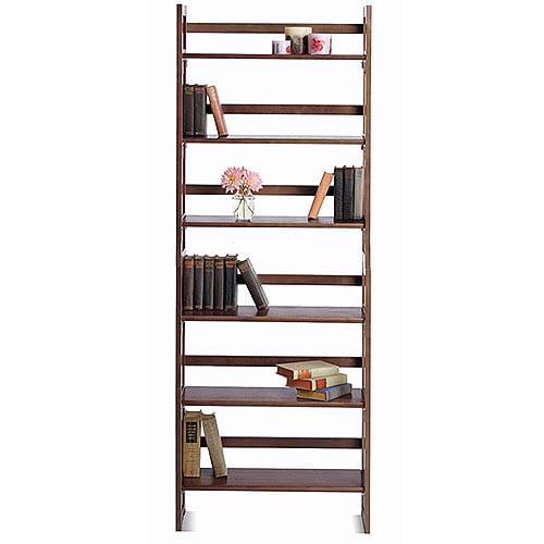 Wood Folding 3-Shelf Bookcase, Multiple Finishes