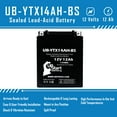 thumbnail image 7 of UB-YTX14AH-BS Battery Replacement for 1998 Kawasaki KLF300-C Bayou 300 4x4 300 CC ATV - Factory Activated, Maintenance Free, Motorcycle Battery - 12V 12AH, UpStart Battery Brand, 7 of 7