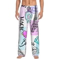 thumbnail image 2 of Lsque Eiffel Tower and Hearts Print Men's Pajama Pants, Lounge Pant - Comfortable Home Wear,Elastic Waistband, Stylish Design-X-Large, 2 of 9