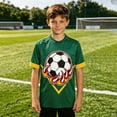 thumbnail image 2 of Toddler Boys' Sports Short Sleeve Graphic T-Shirts Fun Football Printed Crew Neck T-Shirt Size 4-5T, 2 of 4