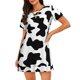 thumbnail image 1 of Fotbe Milk Cow Bata de Dormir para Mujer con Estampado, Camisón de Algodón de Manga Corta, Ropa de Dormir Casual, 1 of 6