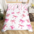 thumbnail image 2 of Erosebridal Housse de Couette Rose avec Nœud pour Lit Double, Literie Nœud Papillon de Rêve Format Double, Déco Dessin Animé Mignonne, Réversible 3 Pcs (Sans Couette), 2 of 6