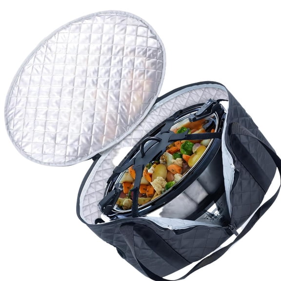 Ywmsfl Portable Slow Cooker Carrier With Full Front Closure And Interior Sections