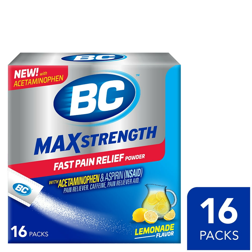 BC MAX Strength Fast Pain Relief Powder, Lemonade Flavor, 16 Powder