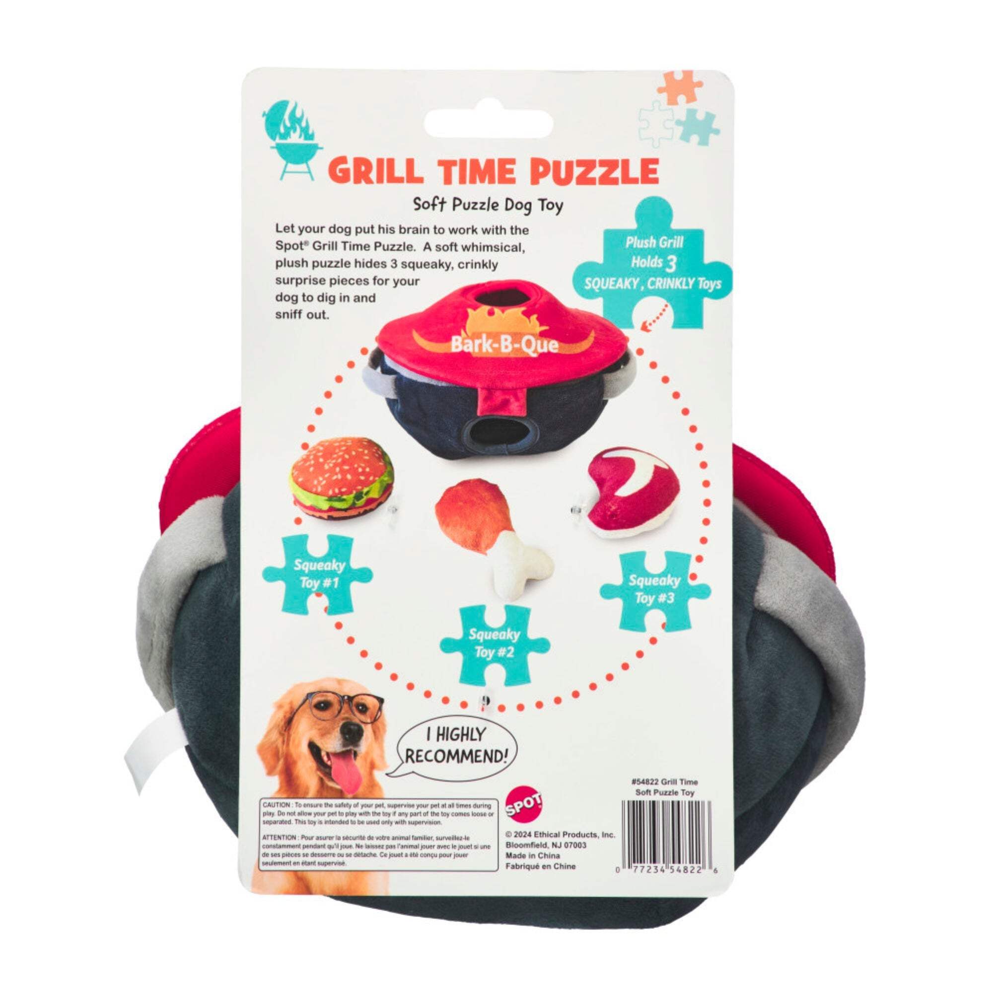 Ethical Products  8 in. Grill Time Puzzle Dog Toy