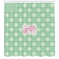 thumbnail image 3 of Ambesonne Mint Shower Curtain, Circles Dots Wavy Squares, 69"Wx75"L, Almond Green Emerald, 3 of 3