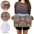 thumbnail image 7 of GZHJMY Storage Basket Mandala Flower Dark Red Foldable Canvas Laundry Baskets Bin Waterproof Inner Layer with Sturdy Handles for Toy Nursery Blanket Clothes 2 Pack, 7 of 7