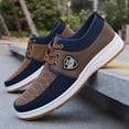 thumbnail image 4 of Men's Solid Lace-Up Casual Sneakers - Lightweight Breathable Fabric Upper & Daily Wear - Navy Blue, Daily Wear Footwear & PU Sole, Low-Top Round Toe for All-Season Training, Hiking, Outdoor, 4 of 9
