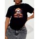 thumbnail image 2 of Love Sloth Print Crew Neck T-Shirt - Casual Short-Sleeved Round Neck, All-Season Women's Polyester Top, 2 of 7