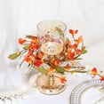 thumbnail image 5 of Pumpkins Maple Leaves Candle Rings Wreaths with Pip Berry Fall Candle Rings Thanksgiving Day Ring Holder Mini Autumn Artificial for Wedding,Door Tabletop Decoration, 1-Pack (Orange), Ccwuwei, 5 of 9
