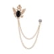 thumbnail image 5 of Broche de solapa para hombre, broche de águila, broche de cadena para traje de hombre, broche de traje de metal. Oro y negro, 5 of 9