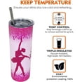 thumbnail image 6 of Breast Cancer Tumbler 20oz Gift For Women Awareness Gifts Pink Ribbon Cancer Survivor Presents Encouragement Gifts Insulated stainless steel skinny Tumbler With Lid Straw And Brush, 6 of 6