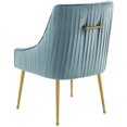 thumbnail image 4 of Side Dining Chair, Set of 2, Velvet, Metal Steel, Light Blue, Modern Contemporary Urban Design, Kitchen Room Cafe Bistro Restaurant Hospitality, 4 of 4